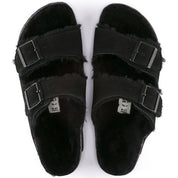 Unisex Arizona Fur Shearling Sandal In Black