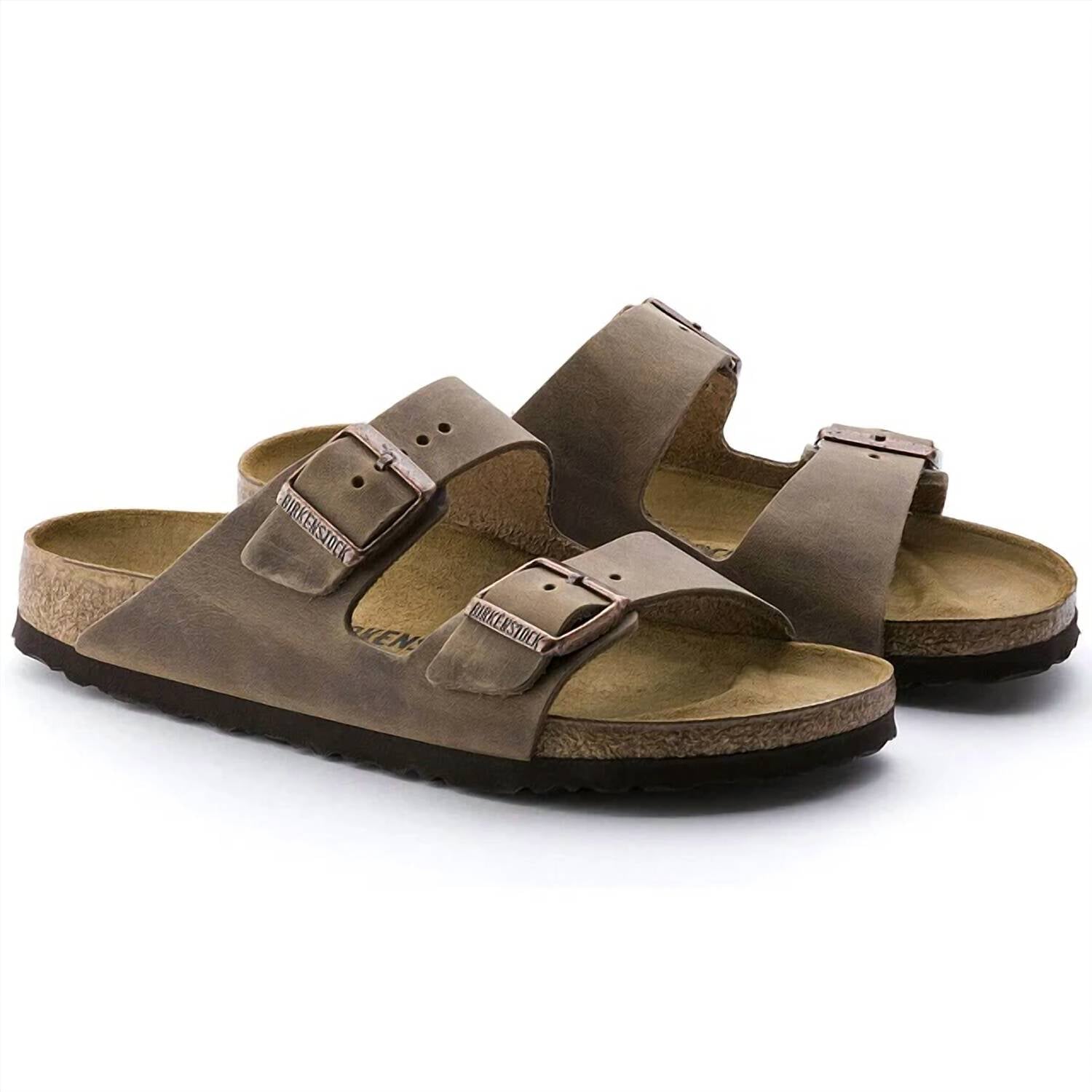 Unisex Arizona Oiled Leather Sandal In Brown Brown