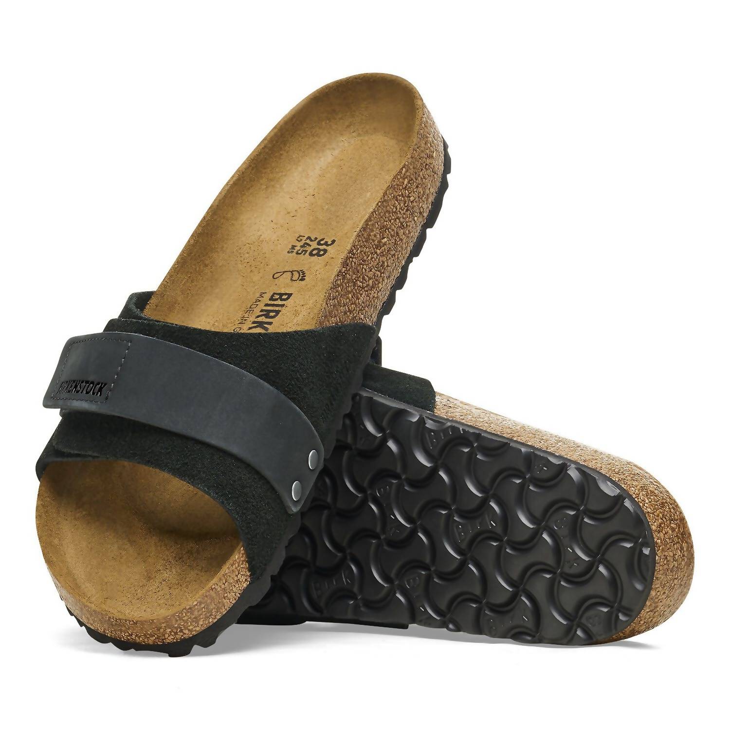 Unisex Oita Modern Sandal In Black Suede