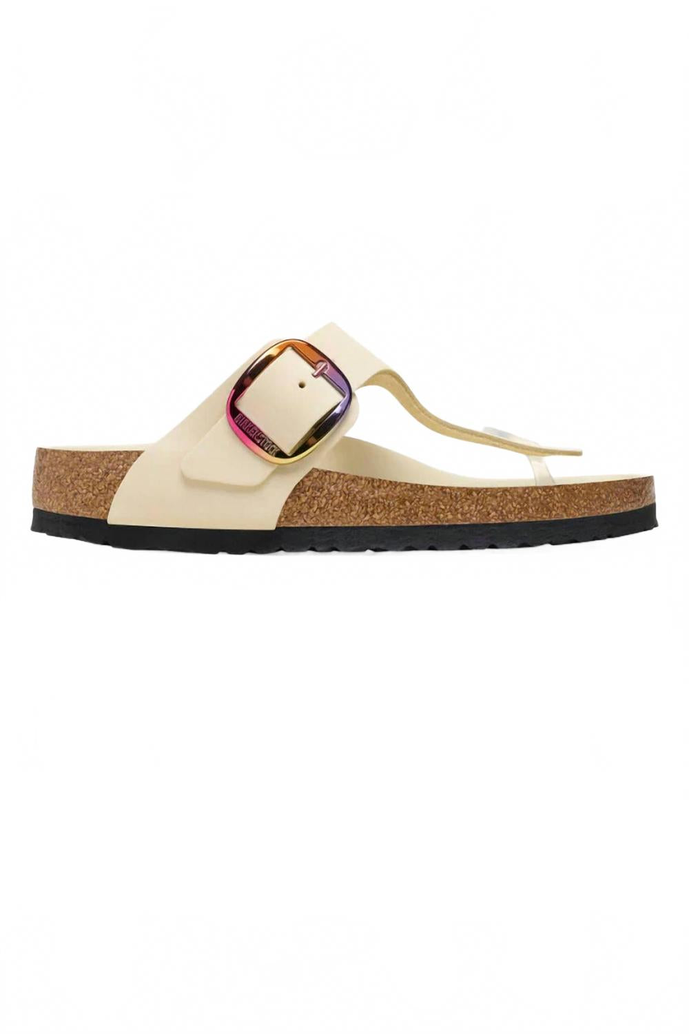 Women's Gizeh Big Buckle Sandal In Ecru Cognac Leather