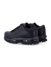 Black Leather Low-Top Sneakers With Visible Air Max Cushioning