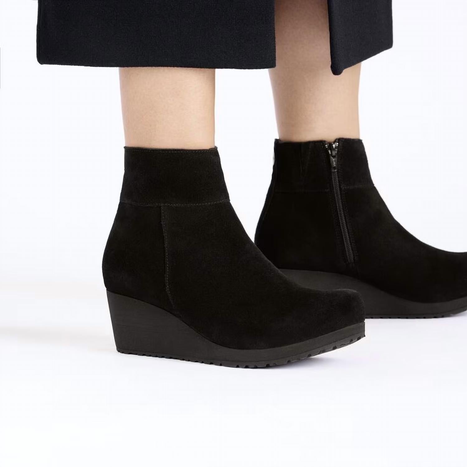 Women's Ebba Suede Leather Ankle Boot In Black
