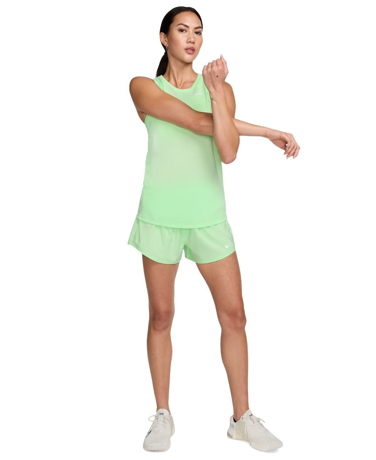Women's Nike Dri-FIT Tank Top Light Green Pullover Relaxed Fit Active FTS504