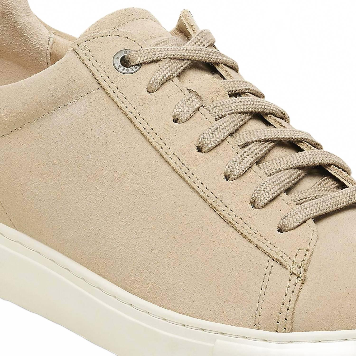 Women's Bend Low Suede Leather Sneakers In Sandcastle/white