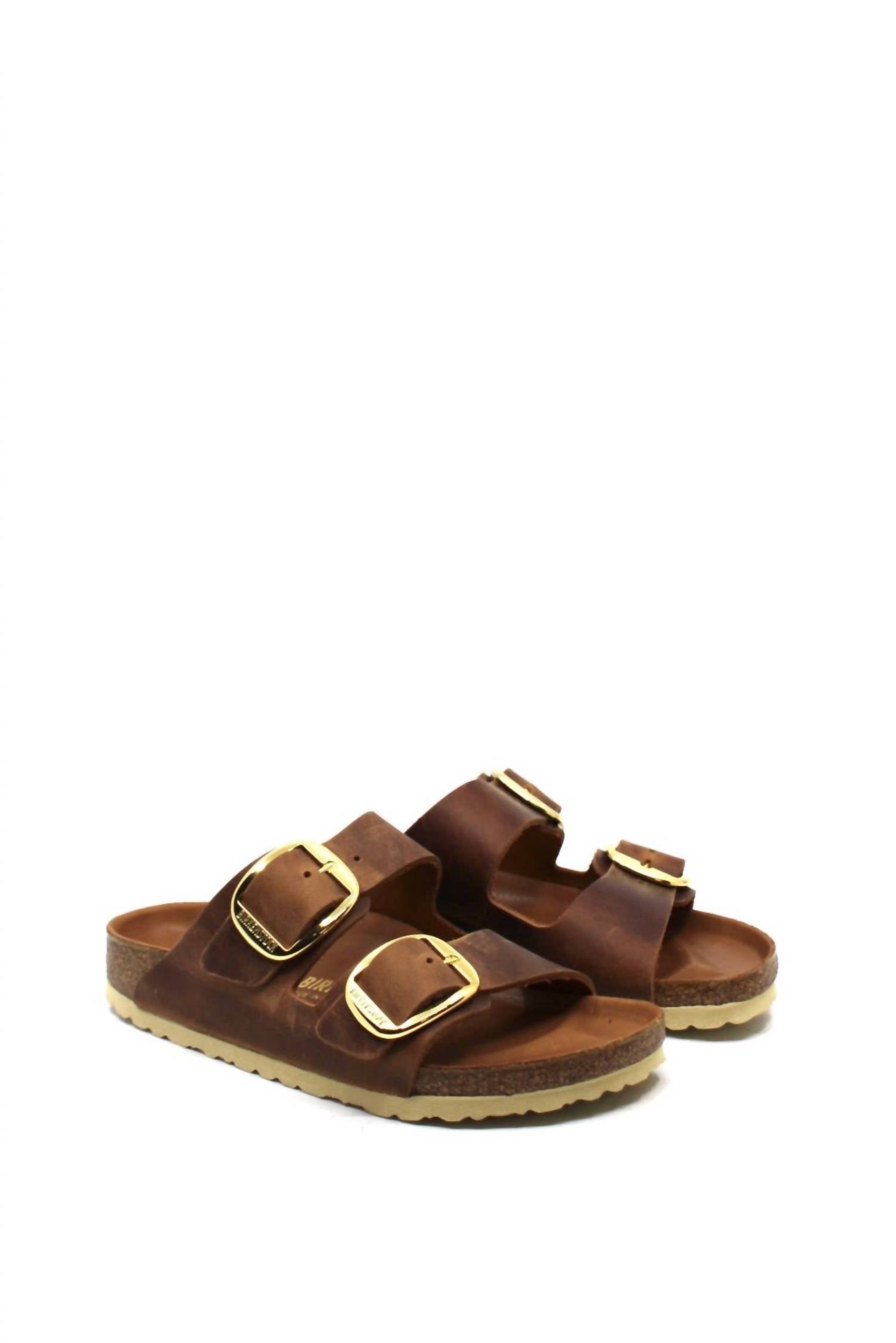 Women's Arizona Big Buckle Narrow Sandals In Cognac