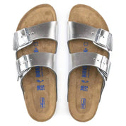 Women's Arizona Soft Footbed Sandal In Metallic Silver