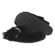 Women's Boston Big Buckle Teddy Clog In Black Gold