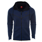 Men's Hooded Zipper Tech Fleece Hoodie In Obsidian Blue