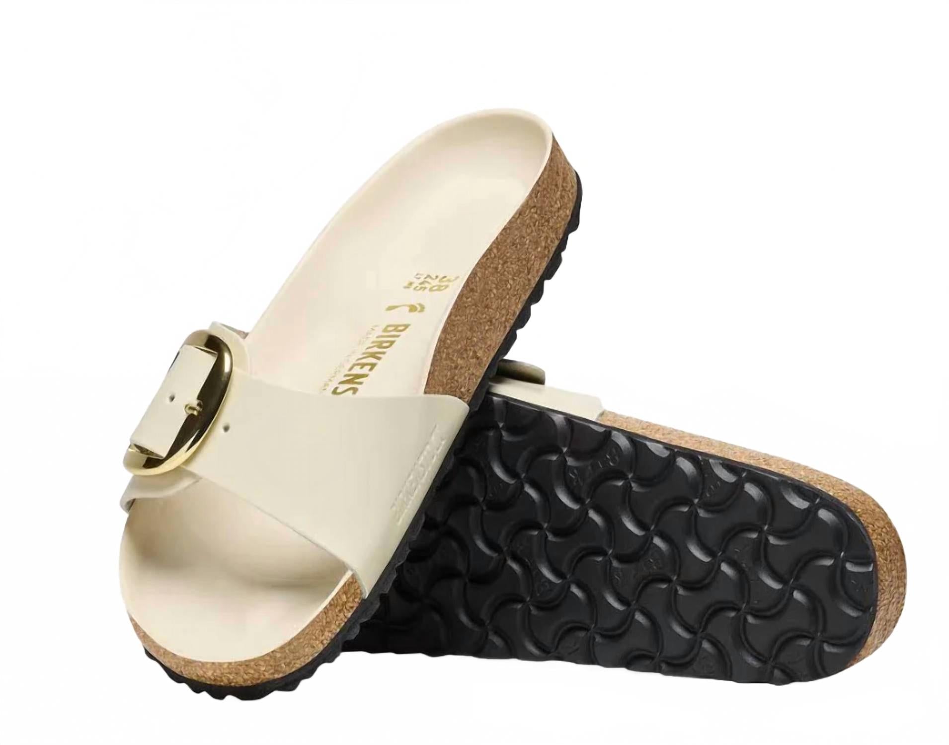 Women's Madrid Big Buckle Sandals In High Shine Ecru