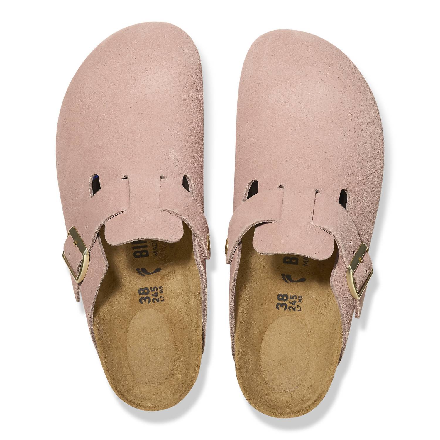 Women's Boston Suede Leather Clogs In Light Rose