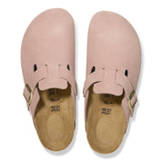 Women's Boston Suede Leather Clogs In Light Rose