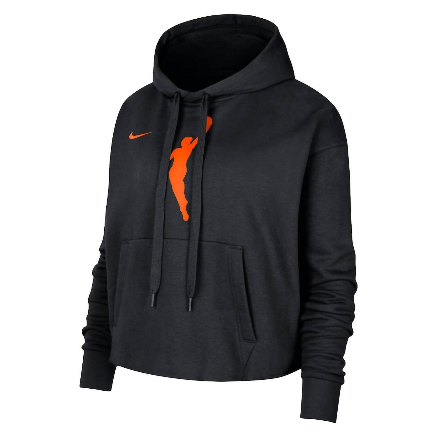 Women's Wnba Logowoman Team 13 Cropped Pullover Hoodie In Black