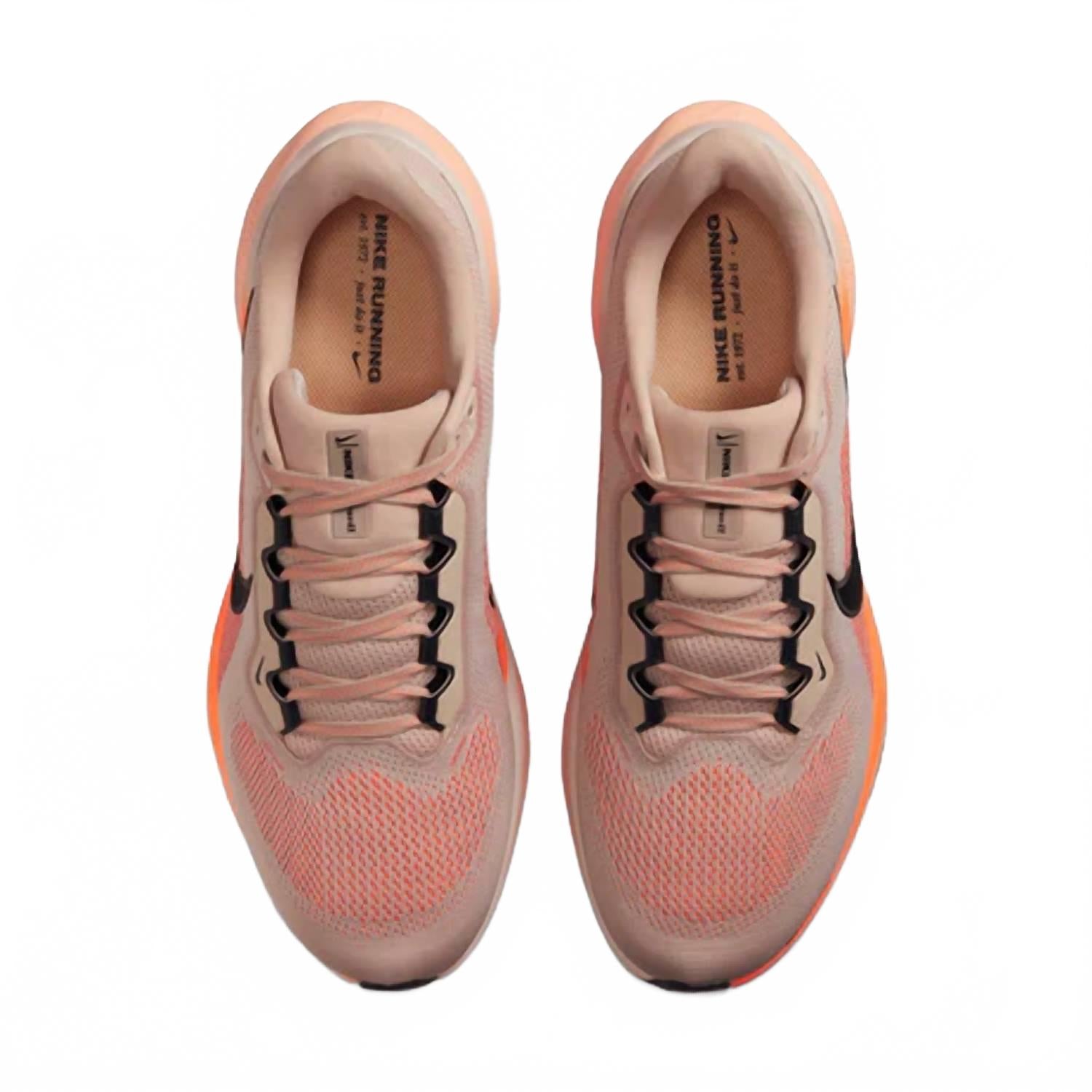 Men's Pegasus 41 Road Running Shoes In Fossil Stone Dark Obsidian Total Orange