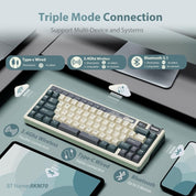 Royal Kludge RK M70 Tri Mode RGB Hot Swap Mechanical Keyboard with TFT Screen