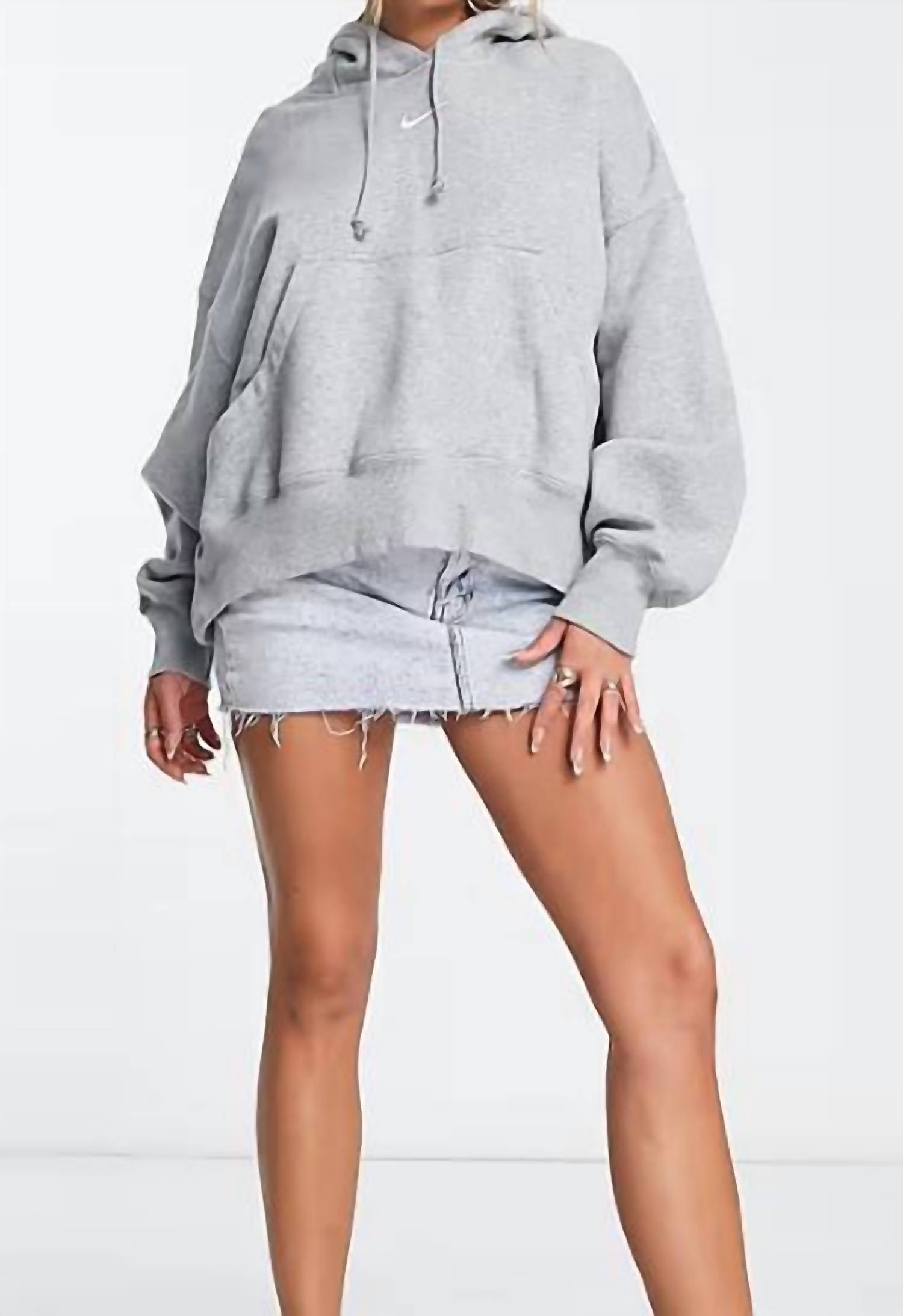 Phoenix Fleece Super Oversized Hoodie In Gray