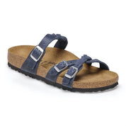 Women's Franca Braided Sandal In Navy Oiled Leather