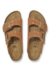 Brown Suede Arizona Rivet Sandals