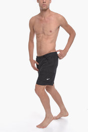 SWIM Solid-Color Boxer Swim Shorts With Belt