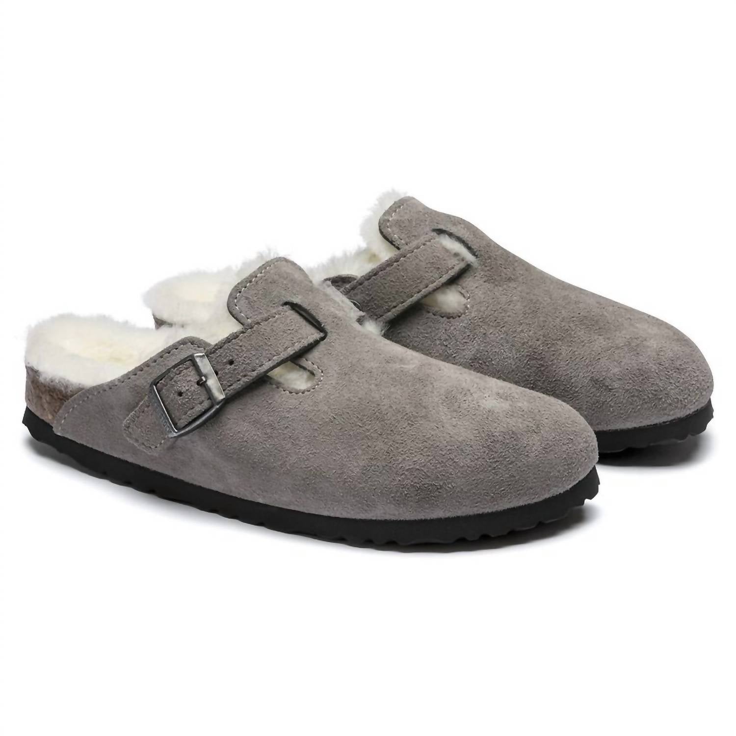 Boston Shearling Regular Sandals In Stone Coin