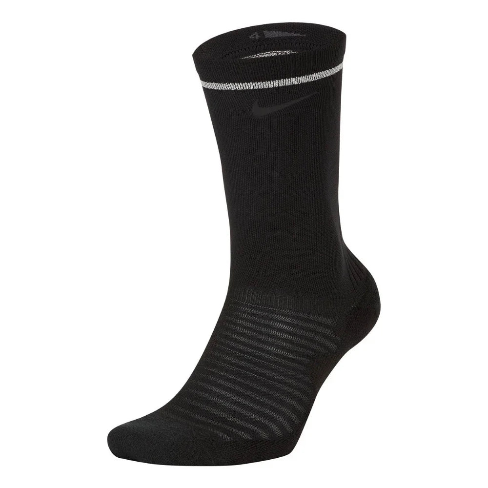 Men's Nike Spark CU7200-010 Crew Socks Black Stretch Cushioned JAX66