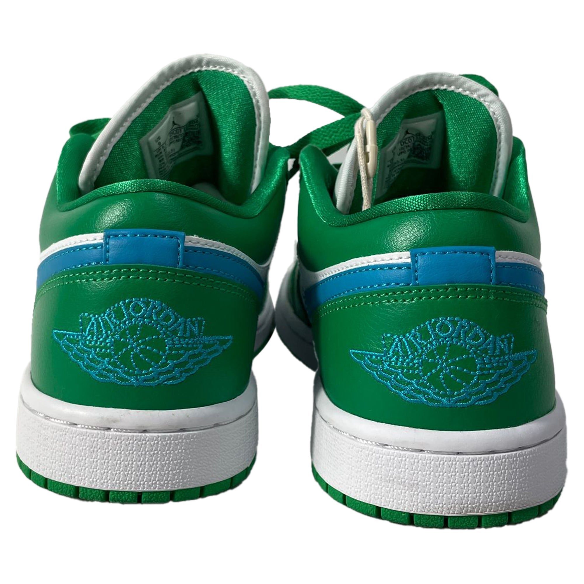 Nike Jordan 1 Low Lucky Green/Aquatone Sneakers in Green Leather