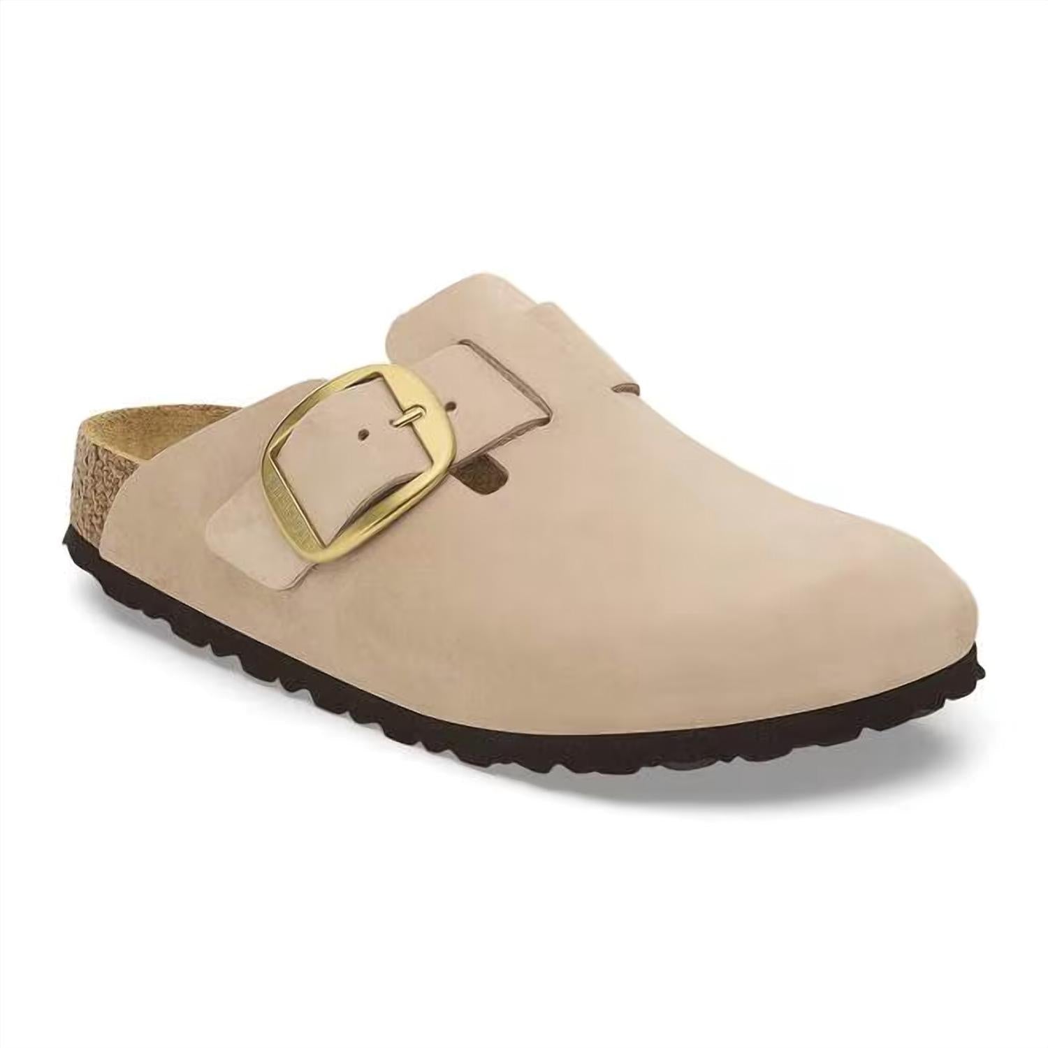 Women's Boston Big Buckle Mules In Sandcastle
