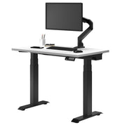 Desky Dual Mini Sit Stand Desk 900x500 White Desktop and Matte Black Frame