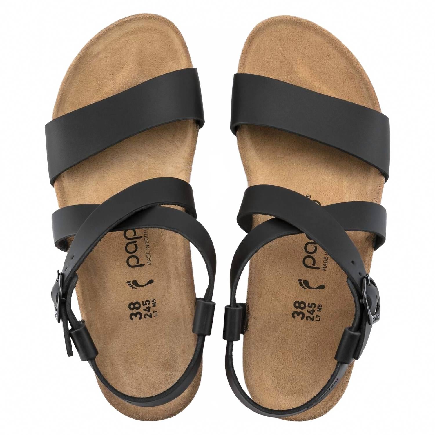 Women's Sibyl Ring-Buckle Wedige Sandal - Narrow In Black