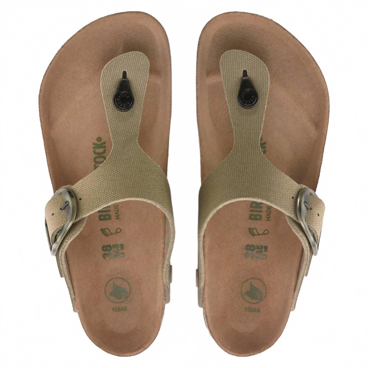 Women's Gizeh Big Buckle Textile Sandals In Khaki