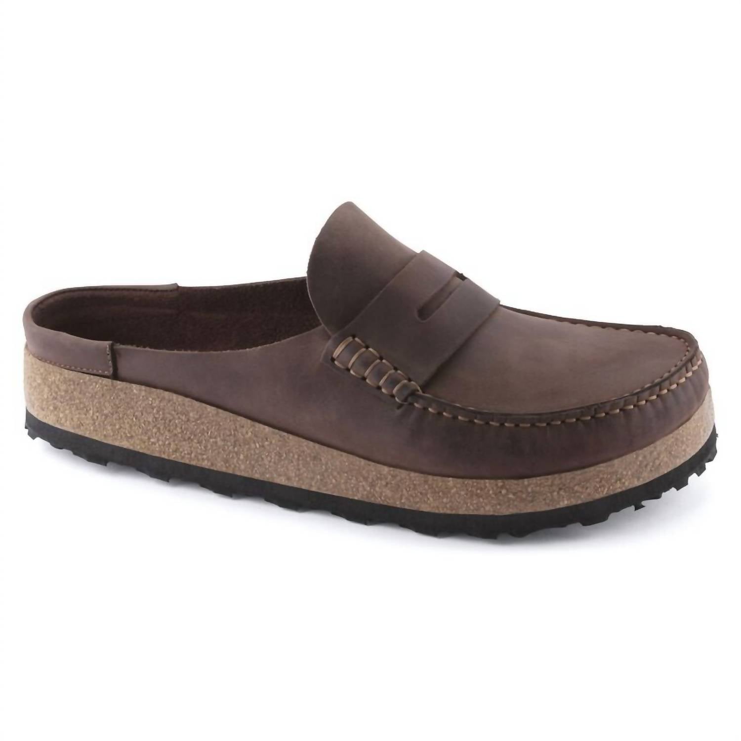 Men's Naples Natural Leather Oiled Clogs - Regular Fit In Habana