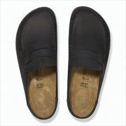 Nubuck Leather Slip-On Loafers with Moccasin-Style Toe
