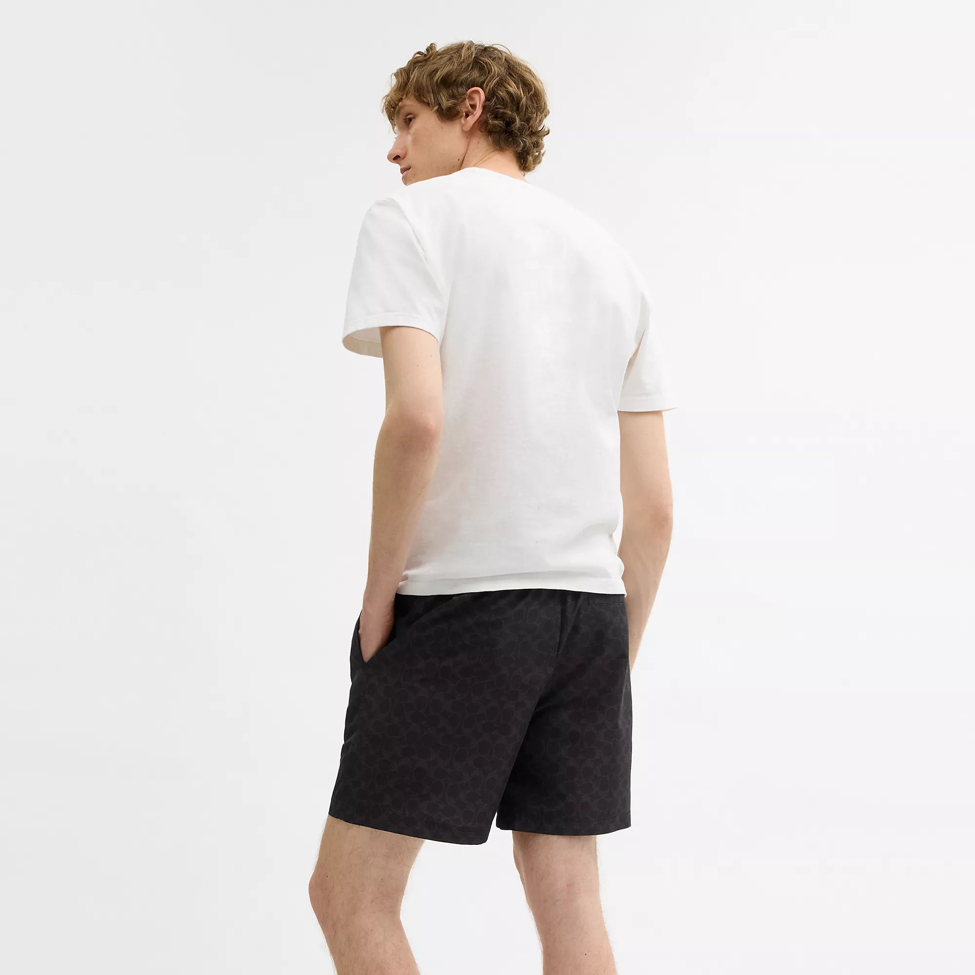 Coach Outlet Signature Swim Trunks In Recycled Polyester