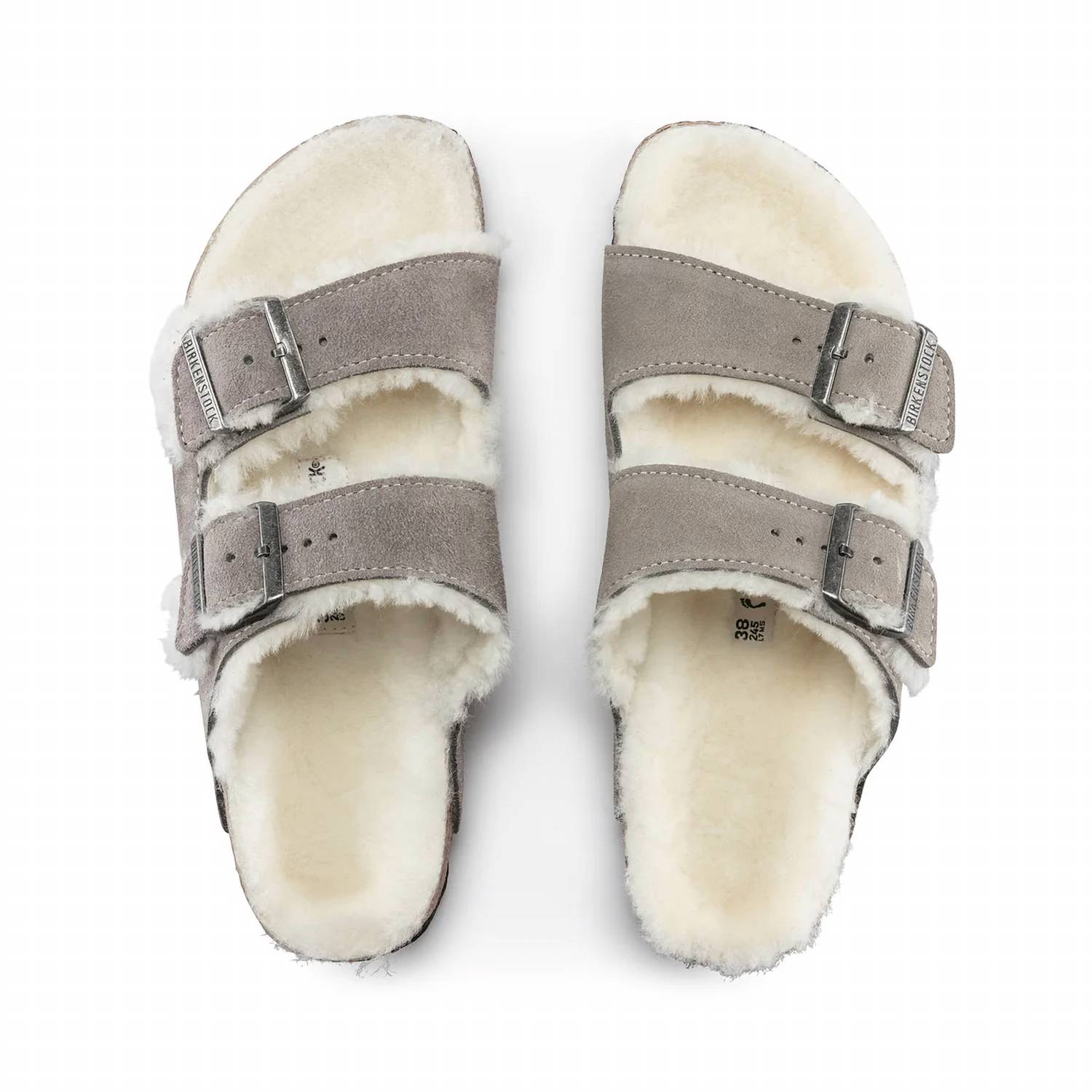 Women's Arizona Shearling Suede Leather Sandals In Natural
