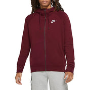 Women's Nike NSW Essential Fleece Full Zip Hoodie Dark Red BV4122-638