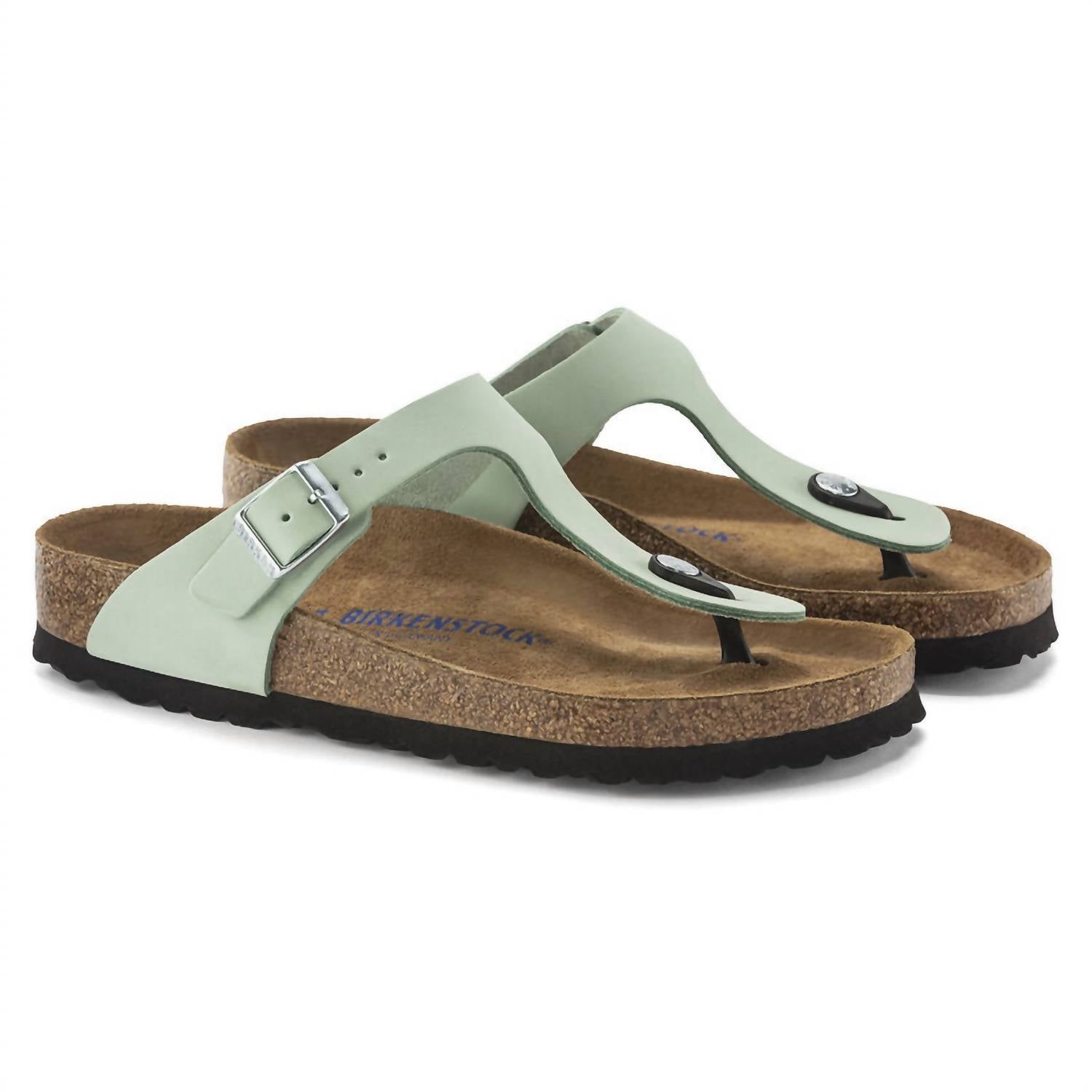 Women's Gizeh Nubuck Leather Sandal In Matcha