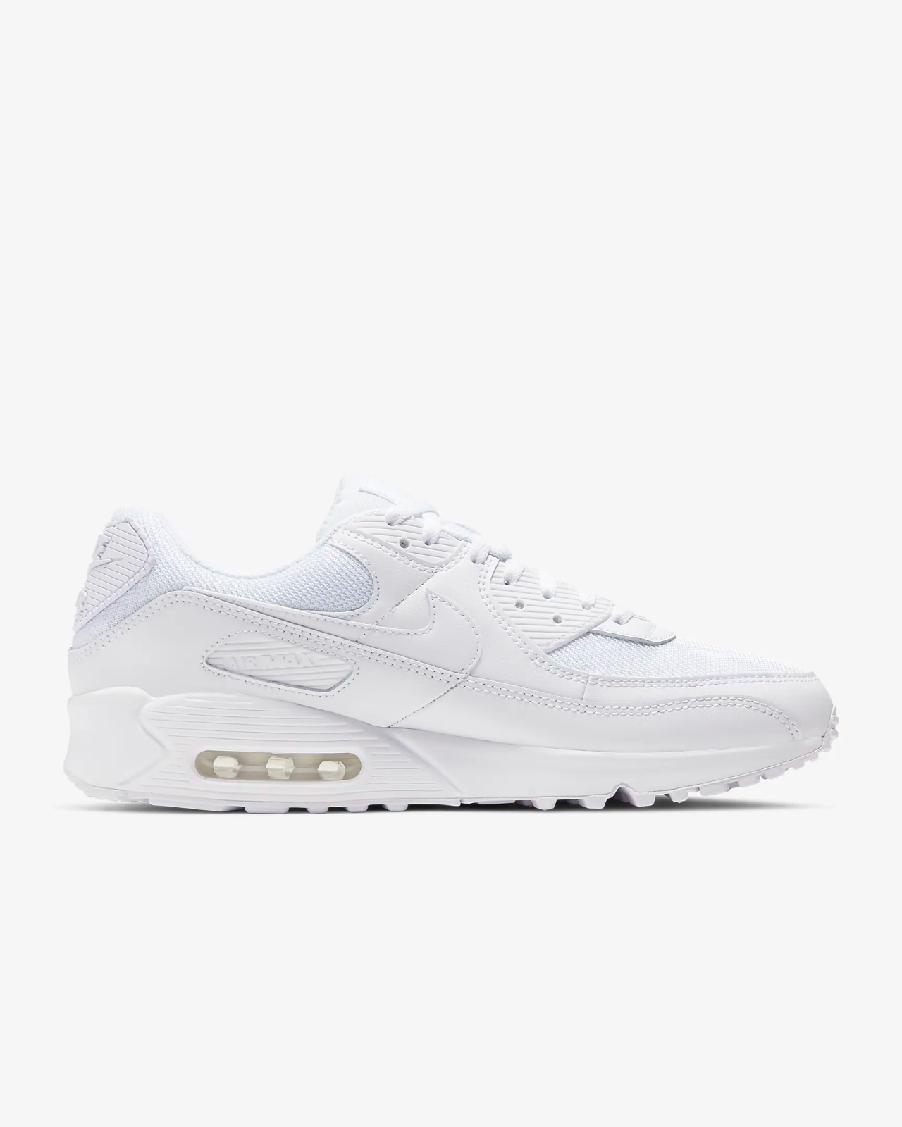 Men's Nike Air Max 90 CN8490-100 Sneaker White Leather Low Top Running Shoes