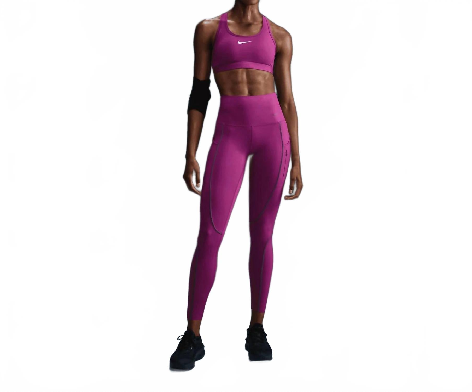 High Waist Pocket Tight In Hot Fuchsia
