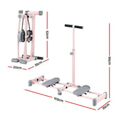 Everfit Foldable Ski Exercise Machine Leg Thigh Trainer Home Fitness Cardio Pink 105cmx95cm