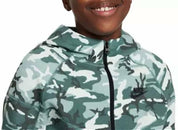 Boys' Tech Fleece Camo Full-Zip Hooded Sweatshirt In Green