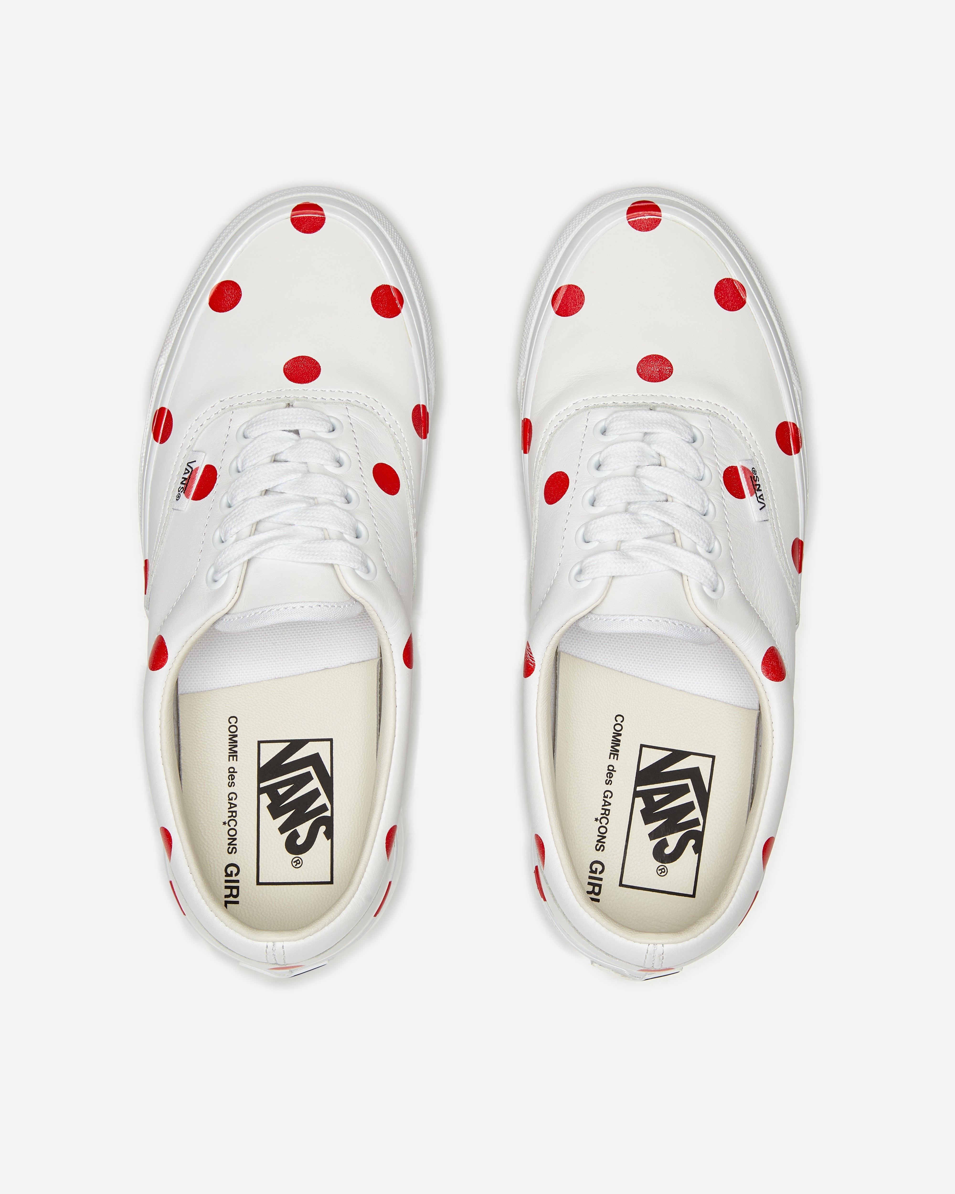 CDG Girl - Women's Vans Polka Dot Sneakers - (White/Red)