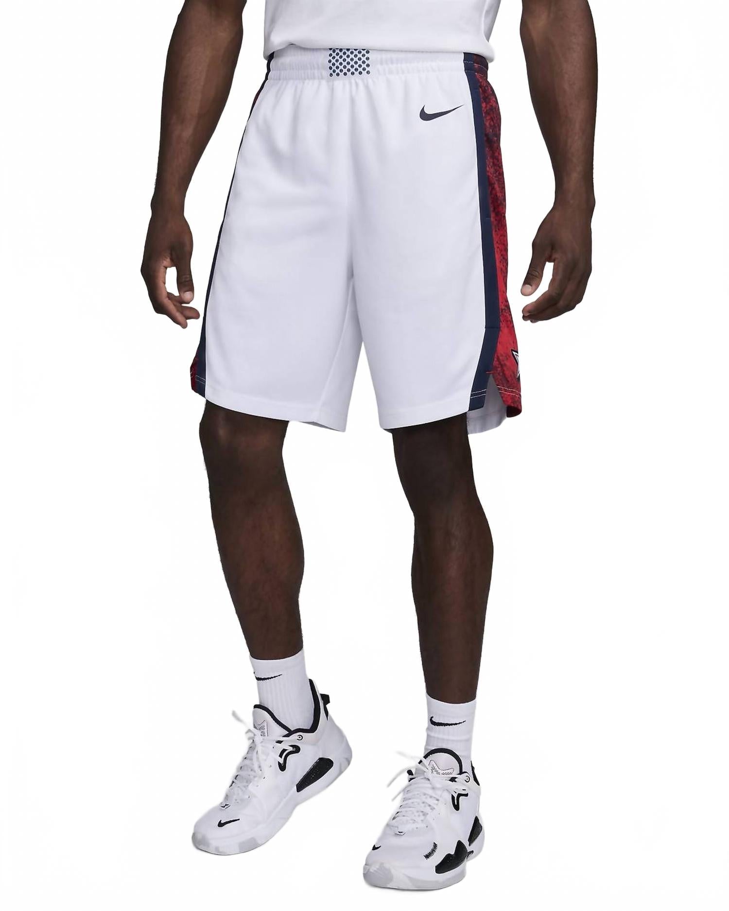 Men's Usa Limited Home Basketball Shorts In White/red/black