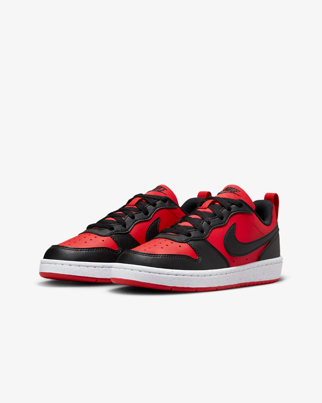Kids Nike Court Borough Low Recraft DV5456-600 Big Red Black Sneakers FD705