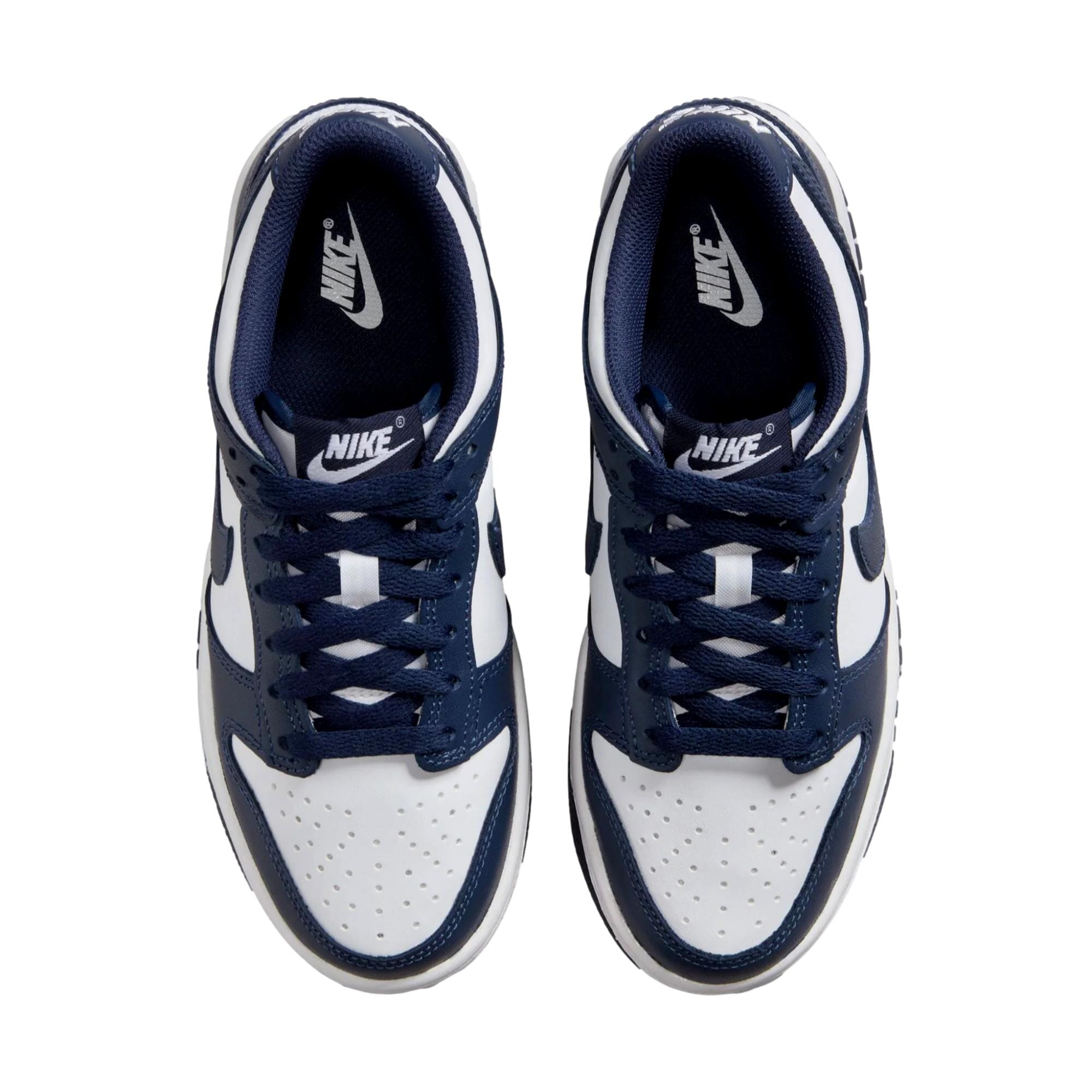 Grade-School Nike Dunk Low White / Midnight Navy - White FB9109-116