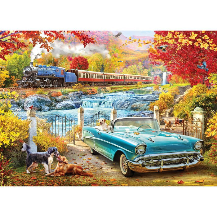 1000pc A Road Less Travelled: Steam Train in Fall