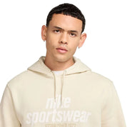Men's Nike Club Fleece Pullover Hoodie - Lt Khaki/Sail