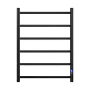 Devanti Heated Towel Rail 6 Round Bars  with Timer Electric Heater Warmer Rack