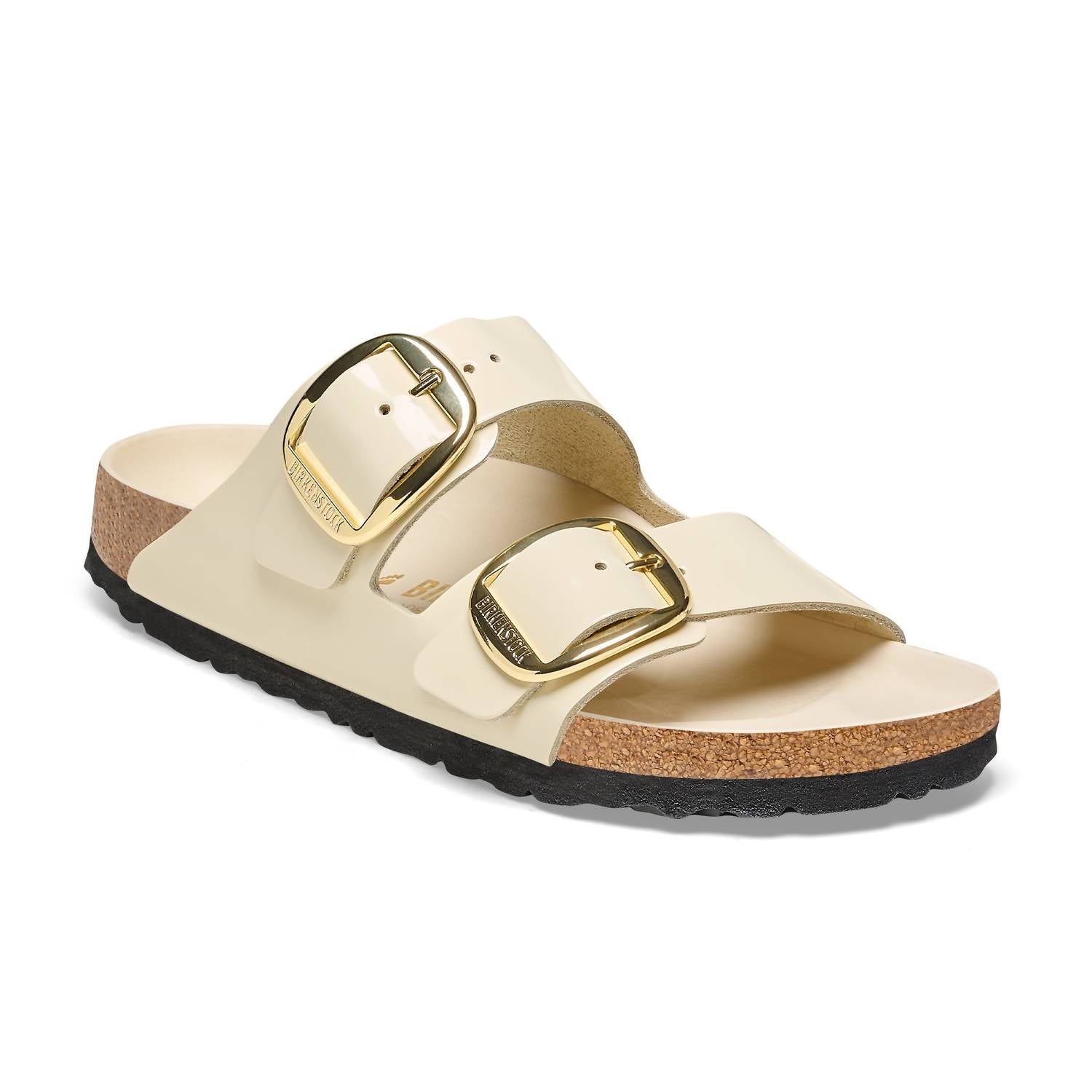 Women's Arizona Big Buckle Narrow Sandal In High Shine Ecru