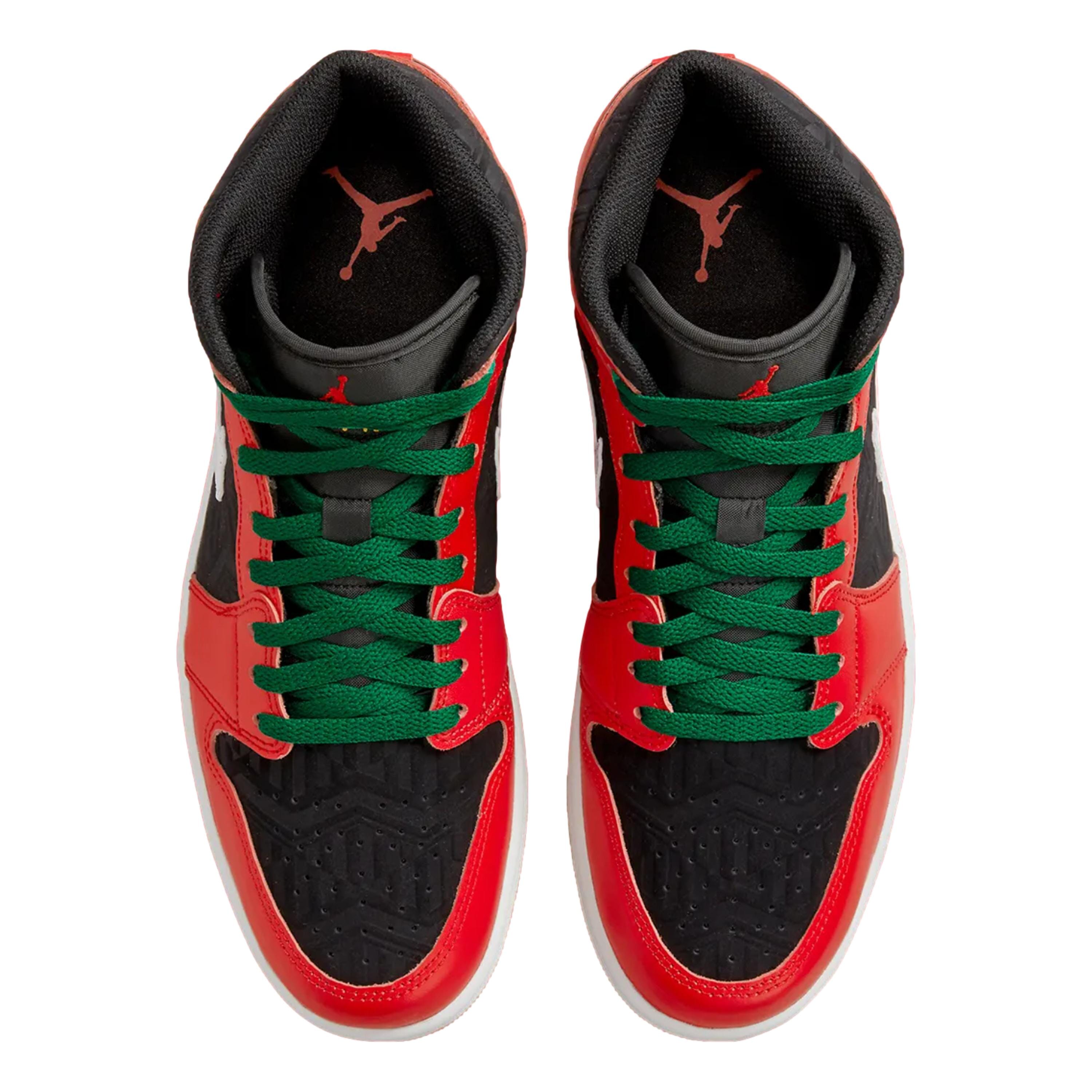 Men's Nike Air Jordan 1 Mid SE Black/Fire Red-White-Malachite DQ8417-006