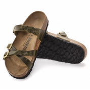 Women's Franca Braided Oiled Leather Sandals In Olive Green