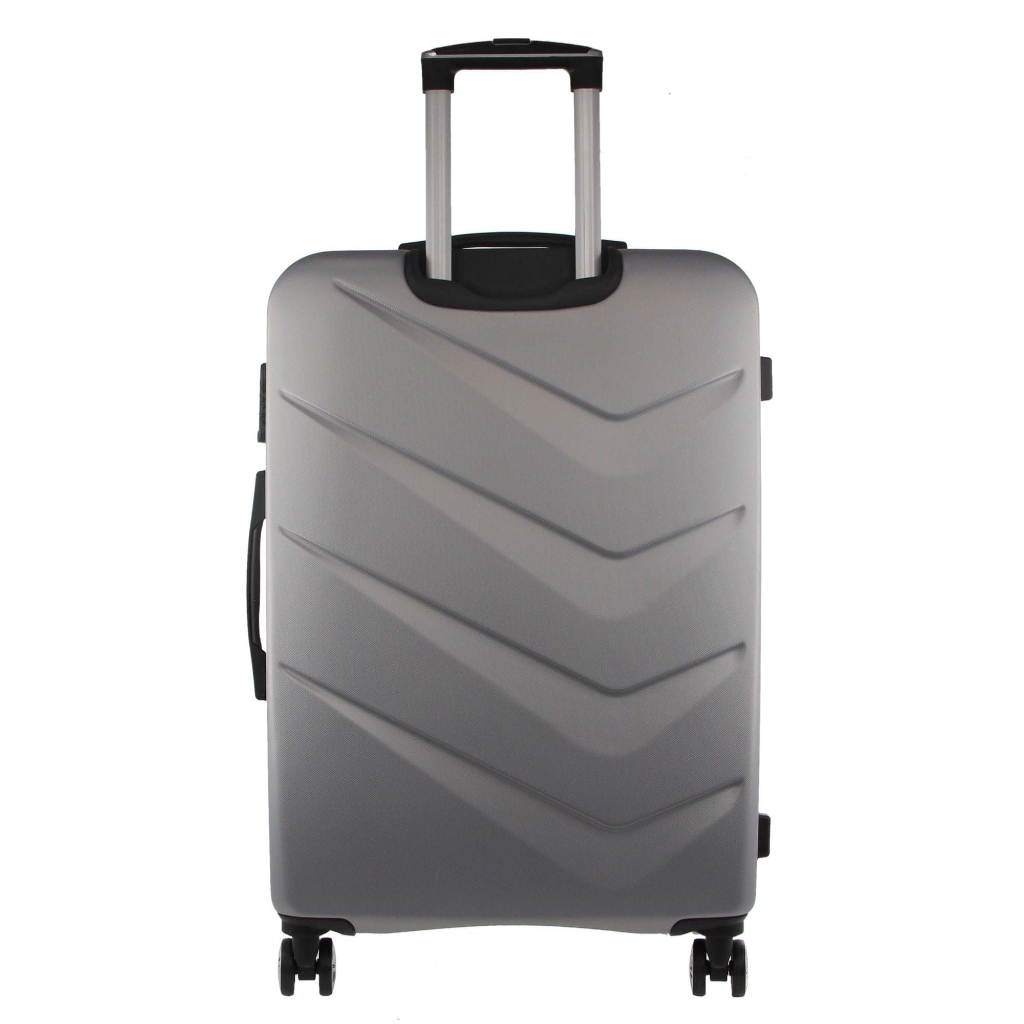3pc Pierre Cardin Hard-Shell Suitcase Cabin Travel Luggage Set Silver